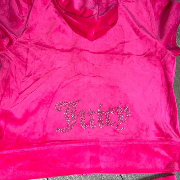JUICY COUTURE OG BLING RHINESTONE VELOUR VIXEN PINK SHORT-SLEEVE & SHORT SET NWT - Picture 11 of 16